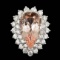 14k Gold 8.00ct Morganite 2.35ct Diamond Ring