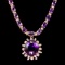 14K Gold 31.07ct Amethyst 2.45ct Diamond Necklace