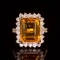 14k Gold 7.93ct Citrine 1.41ct Diamond Ring