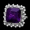 14k Gold 9.70ct Amethyst 0.80ct Diamond Ring