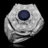 14K Gold 1.86ct Sapphire & 1.25ct Diamond Ring