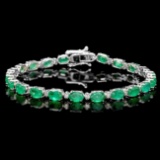 18k Gold 11ct Emerald 0.60ct Diamond Bracelet