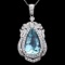 14k Gold 16ct Aquamarine 2ct Diamond Pendant