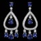 14k Gold 8ct Sapphire 1.10ct Diamond Earrings