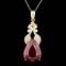 14k Gold 20.00ct Ruby 0.35ct Diamond Pendant