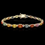 14k Gold 15.00ct Sapphire 0.70ct Diamond Bracelet