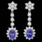 14k Gold 3.00ct Tanzanite 2.20ct Diamond Earrings