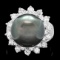 14k White Gold 13mm Pearl 1.55ct Diamond Ring