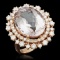 14K Gold 11.52ct Morganite 1.92ct Diamond Ring