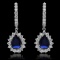 14K Gold 1.81ct Sapphire & 1.68ct Diamond Earrings