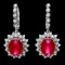 14k Gold 14.15ct Ruby 1.80ct Diamond Earrings