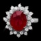 14k White Gold 5.00ct Ruby 0.80ct Diamond Ring