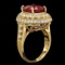 14k Yellow Gold 6.50ct Ruby 0.80ct Diamond Ring