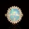 14K Gold 7.02ct Opal 1.11ct Diamond Ring