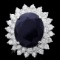 14k Gold 11.50ct Sapphire 2.50ct Diamond Ring