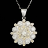 14k White Gold 2.1ct Diamond Pendant