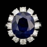 14k Gold 9.00ct Sapphire 1.80ct Diamond Ring