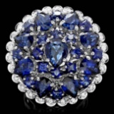 14k Gold 7.50ct Sapphire 0.75ct Diamond Ring