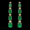 14k Gold 5.50ct Emerald 0.35ct Diamond Earrings