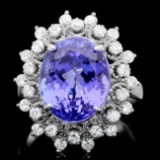 14k Gold 8.50ct Tanzanite 0.85ct Diamond Ring