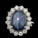 14k Gold 5.00ct Sapphire 1.50ct Diamond Ring