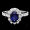 14k Gold 2.40ct Sapphire 1.00ct Diamond Ring