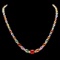 14k Gold 33.00ct Sapphire 1.70ct Diamond Necklace