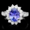 14k Gold 2.00ct Tanzanite 1.25ct Diamond Ring