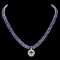 14k W Gold 76ct Tanzanite 1.70ct Diamond Necklace