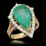 14K Gold 3.82 Emerald 1.05 Diamond Ring