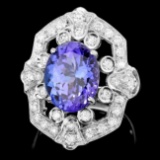 14k Gold 5.50ct Tanzanite 1.00ct Diamond Ring