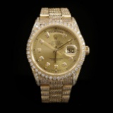 Rolex Day-Date 36mm Yellow Gold Mens Diamond Wristwatch