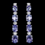 14k Gold 9.00ct Tanzanite 0.50ct Diamond Earrings