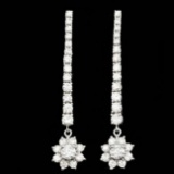 14k White Gold 3.65ct Diamond Earrings