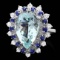 14k Gold 5.50ct Aquamarine 0.55ct Diamond Ring