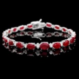 14k Gold 14.00ct Ruby 0.70ct Diamond Bracelet