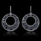 14K White Gold, 9.00cts. Sapphire & 7.80cts. Diamond Earrings