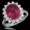 14K Gold 5.11ct Ruby 0.95ct Diamond Ring