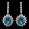 14k Gold 11.50ct Topaz 2.00ct Diamond Earrings