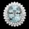 14k Gold 18.00ct Aquamarine 2.80ct Diamond Ring