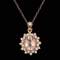 14k Rose 2.50ct Morganite 0.70ct Diamond Pendant