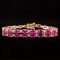 14K Gold 9.36ct Pink Sapphire 0.70ct Diamond Bracelet