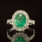 14K Gold 1.99ct Emerald 1.21ct Diamond Ring