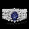 14k Gold 1.00ct Sapphire 1.55ct Diamond Ring