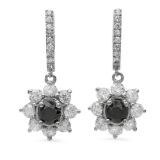 14K Gold 2.53ct Fancy Color Diamond 6.20ct Diamond Earrings