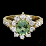 14k Gold 1.74ct Tourmaline 1.10ct Diamond Ring