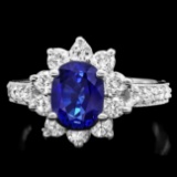 14k Gold 2.00ct Sapphire 1.00ct Diamond Ring