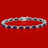 14k Gold 16.86ct Sapphire 0.63ct Diamond Bracelet