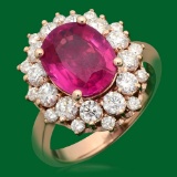 14k Gold 4.05ct Ruby 1.60ct Diamond Ring