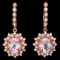 14k Rose 9.00ct Kunzite 1.60ct Diamond Earrings